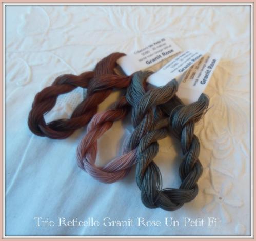 Trio reticello granit rose un petit fil